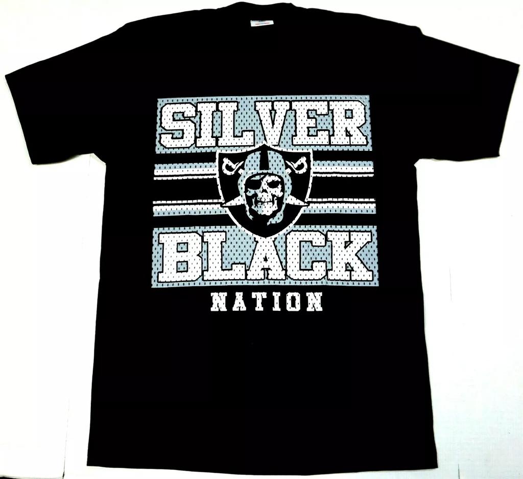 Raider T Shirt Silver Black Nation Raiders