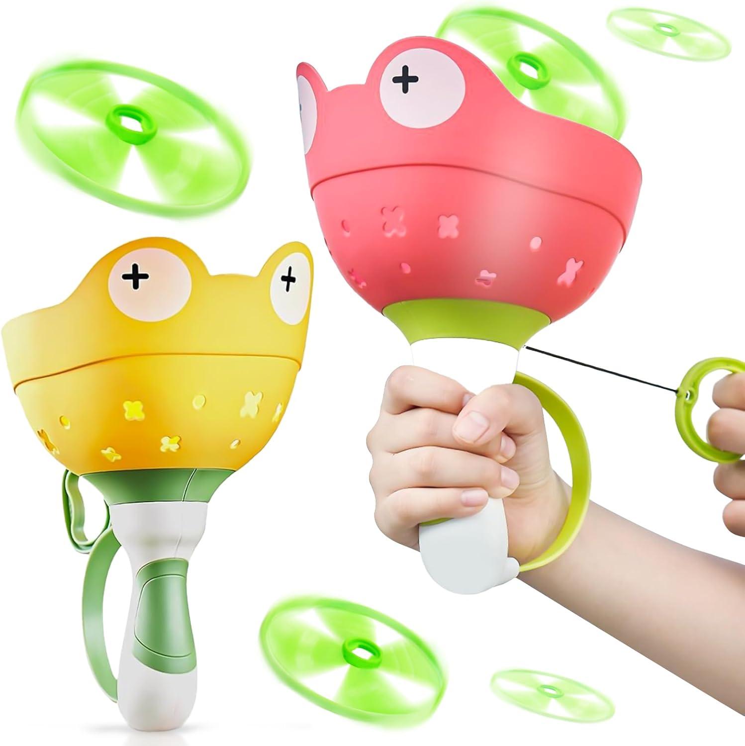 

Запускатель летающих дисков, Набор из 2 игрушек-пропеллеров для детей, Запускатель летающих дисков Fullware, с 12 дисками, Игрушка-пропеллер для детей от 3 4 5 6 лет