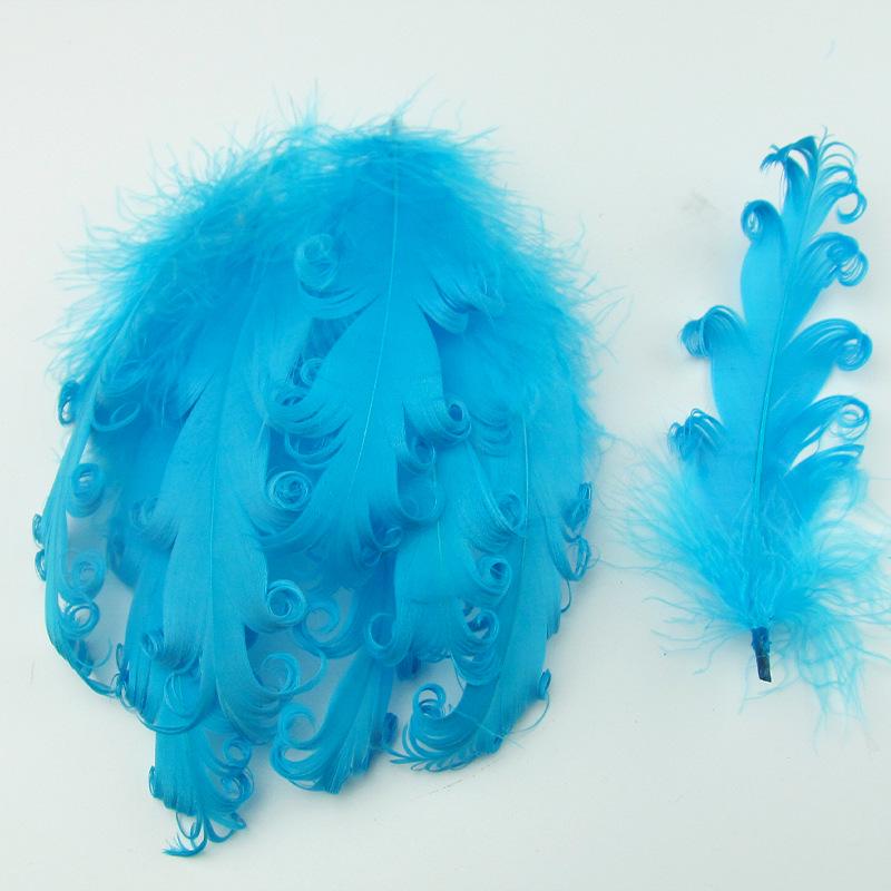 DIY Handmade White Large Curly Feather Accessories for Hats, Clothing, and Bags