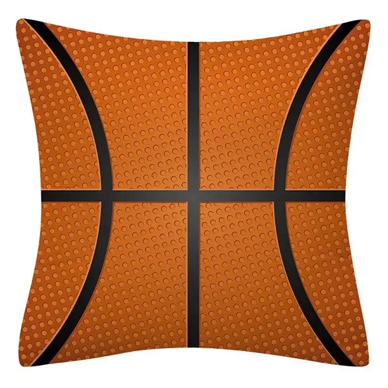 Vikama Sports-Themed Rugby And Basketball Decorative Square Cushion Cover, Suitable For Cars, Sofas, Offices, And Home Decor