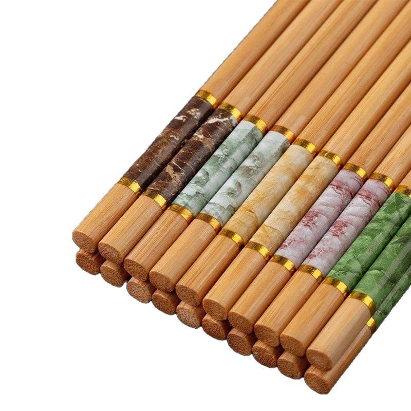 Double Pack Bamboo Chopsticks: High-End, Food Grade, Natural Nan for Family Meals