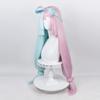 Cosplay wig with net, long, green and pink, heat-resistant wig