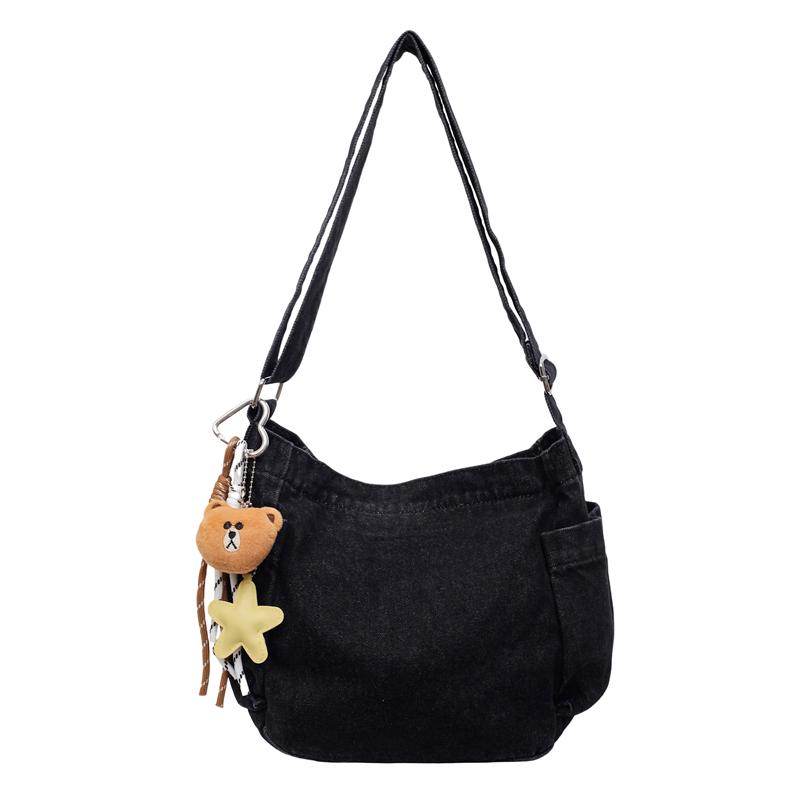 Denim-Umhängetasche mit großer Kapazität Damen Retro Pendler Umhängetasche