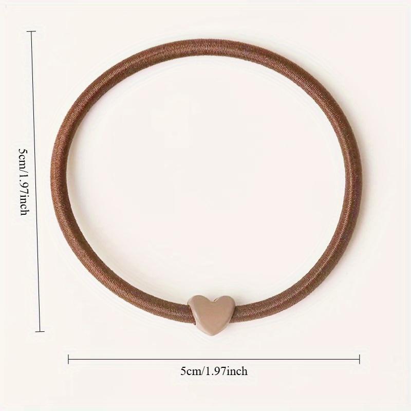 5pcs Simple And Fashionable,Soft Thin Hair Band,Small Heart Shape,Elegant High Ponytail,High Elasticity,Hair Tie Hair Accessory