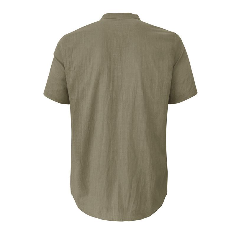 Camisetas Henley para hombre, camisa de manga corta con cuello de banda, camisetas casuales de verano para la playa, camiseta básica, camisa lisa de 4 botones, cómoda para hombre