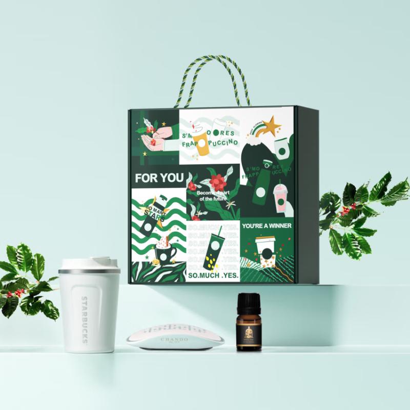 Starbucks Classic Gift Set: Pearl White Travel Mug & Ceramic Diffuser
