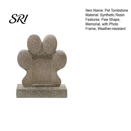 Sandblasted Pet Memorial Stone Imitation Tombstone with Paw Print Photo Frame Weather-Resistant Resin for Dogs And Cats Engraved Base Custom