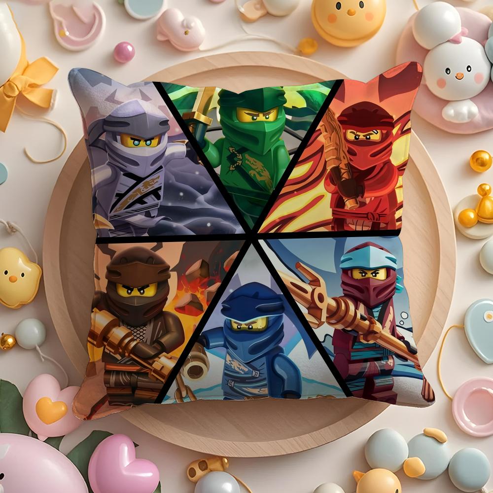 G-Game N-Ninjagos Pillow Case Soft Plush Fabric Double-Sided Printed Cushion Cover Warm Winter Sofa Pillow Case