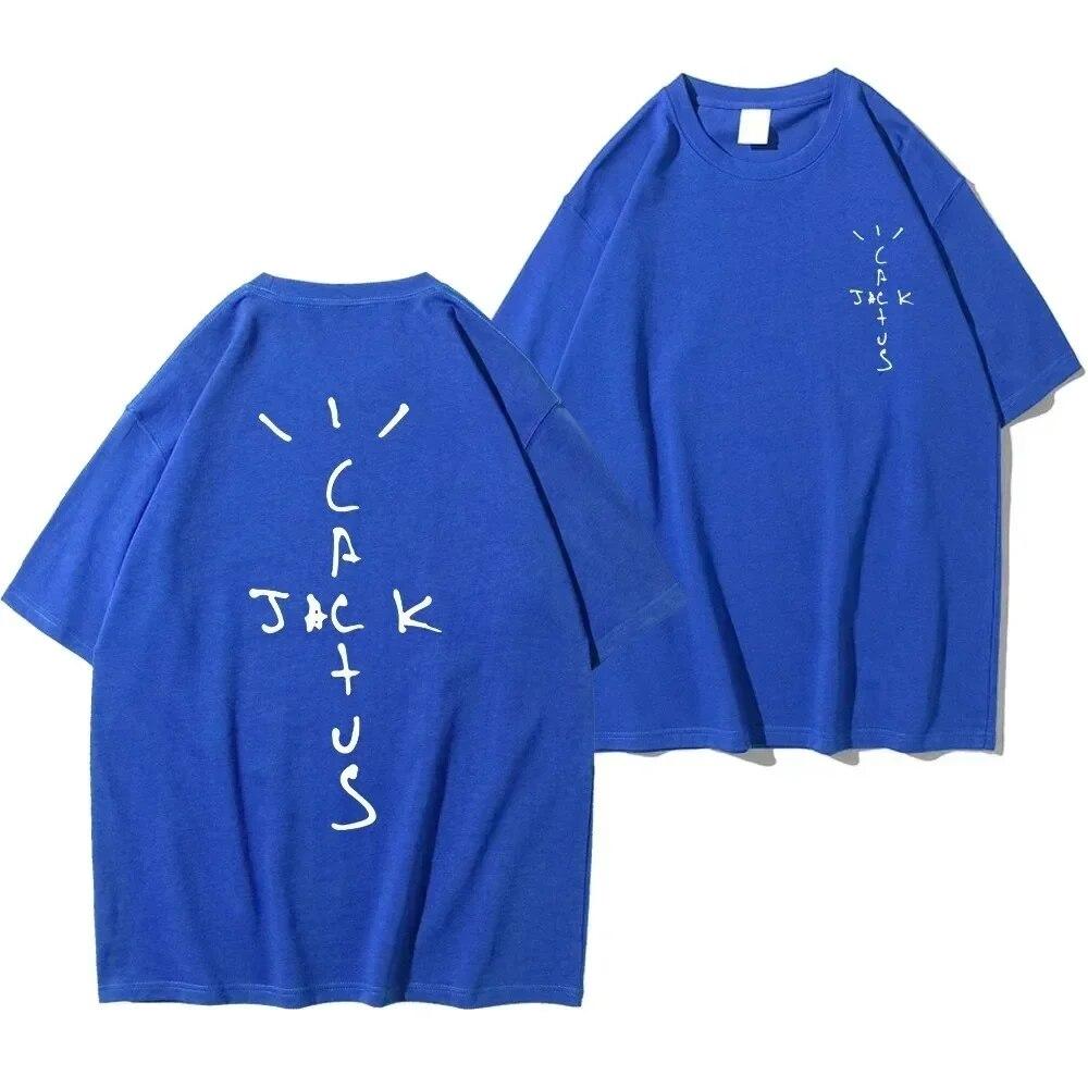 Rapper Cactus Jack Grafické Bavlněné Tričko Unisex Dámské Hip Hopové Tričko Módní Tričko s Krátkým Rukávem 2024 Léto Nadměrná Trička Topy