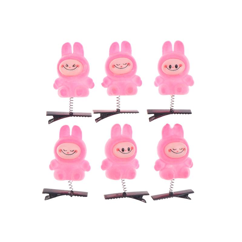 6 stk Kawaii Labubu Vår Hårspenne 3D Tegneserie Dukke Hårnåler Andenebbklemme Hodeplagg Barnas Hårtilbehør Festdekorasjoner