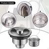 Sink Drain Strainer Removable Basket Easy Installation Assembly Kit Stopper for