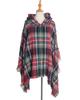 Nuovo pullover spinato primaverile e autunnale con cappello a quadri, mantello e scialle