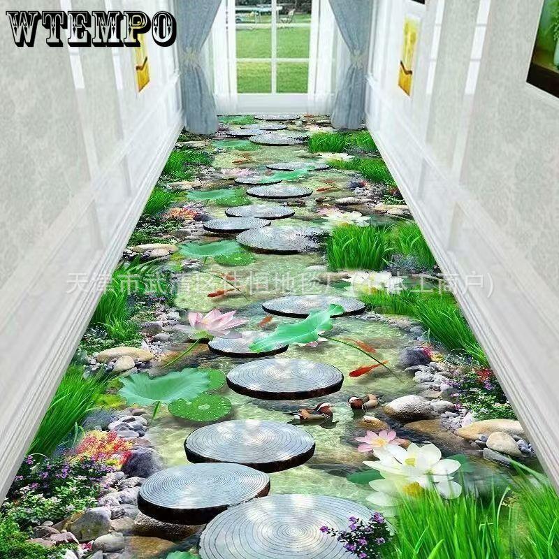3D Flower Home Corridor Carpet Crystal Velvet Dirt Resistant Wear-resistant Anti Slip