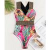 Seksi Baskı Askılı Mayo Kadın Şınav Tek Parça Mayo Monokini Backless Hollow Yaz Mayo