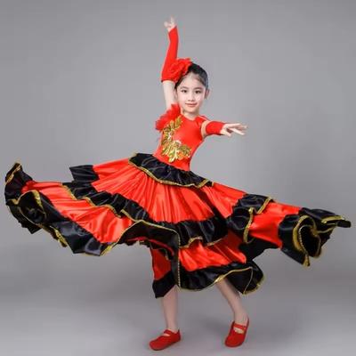 Rochie Moale de Performanță Rochie Lungă din Satin Calitate Superioară Rochie de Dans Spectacol de Taur