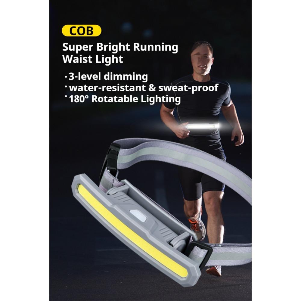 Portable COB Waist Light Rechargeable Work Light Outdoor Camping Night Running Floodlight Fishing and Hunting Work Light