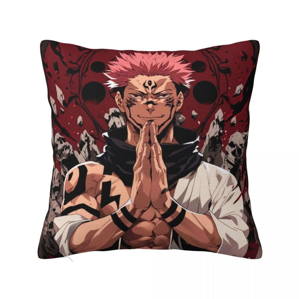 Pillow Case Ryomen Sukuna Jujutsu Kaisen Polyester Pillow Cover Kawaii Cushion Cover Pattern Pillowcases For Home Decorative