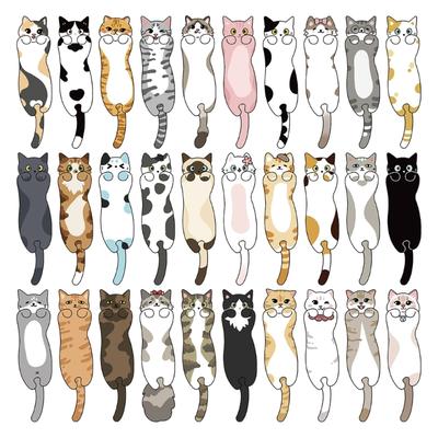 30 Unidades Marcadores de Página Formato Gatinho Desenho Animado Animal Papel Marcadores de Página de Livro Para Estudante Professor Amante de Livros Aniversário