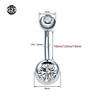 Double Ball Internally Threaded Zircon Navel Ring F136 Titanium Belly Button Jewelry G23 Titanium Body Piercing