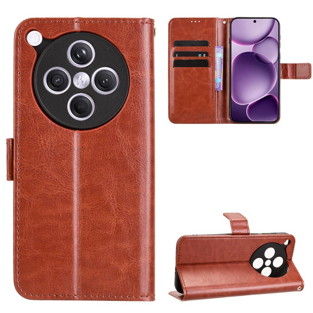 For Oppo Find X8s+ 5G PU Leather Case with Strap Crazy Horse Texture Phone Wallet Cover