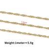 Minimalist Twist Chain 18k Gold Plated Stainless Steel Unfinished Waterproof Accessories for DIY Necklace Jewelry Making Supply