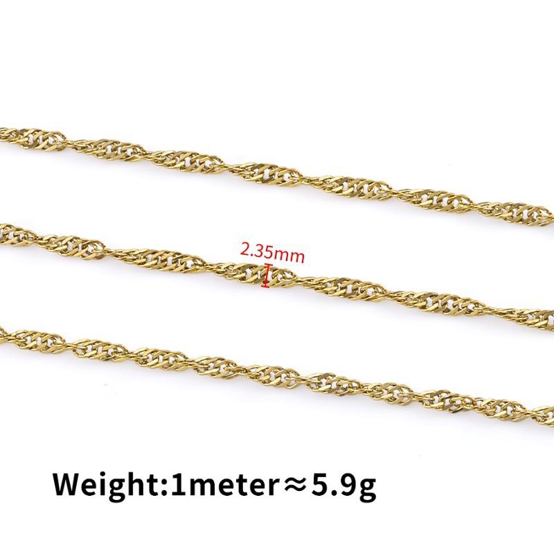 Minimalist Twist Chain 18k Gold Plated Stainless Steel Unfinished Waterproof Accessories for DIY Necklace Jewelry Making Supply