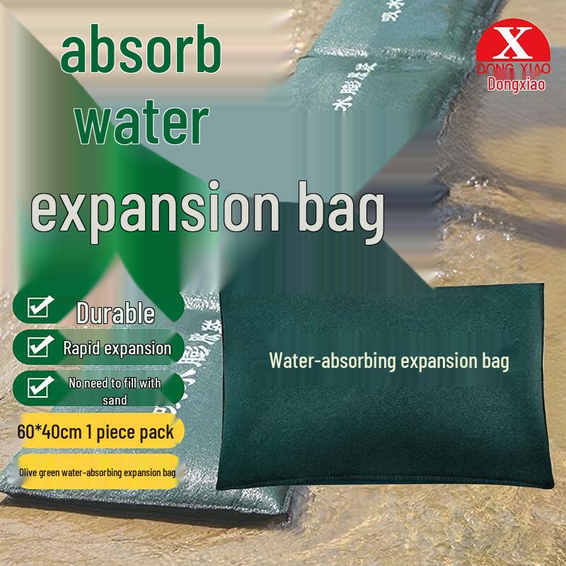 Self-Inflating Water Absorbent Flood Barrier Bags
