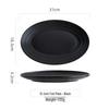 ZISIZ Japanese Style Frosted Black 12-inch Oval Fish Plate