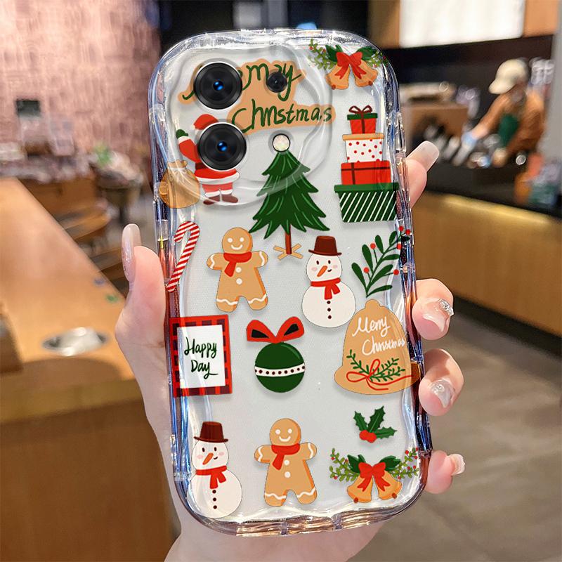 Santa Claus Snowman Christmas Gifts Phone Case for Redmi Note 13 12 11 ProPlus 10 9 Pro 14C 13C 12C 11S 10A K70 TPU Liquid Cover