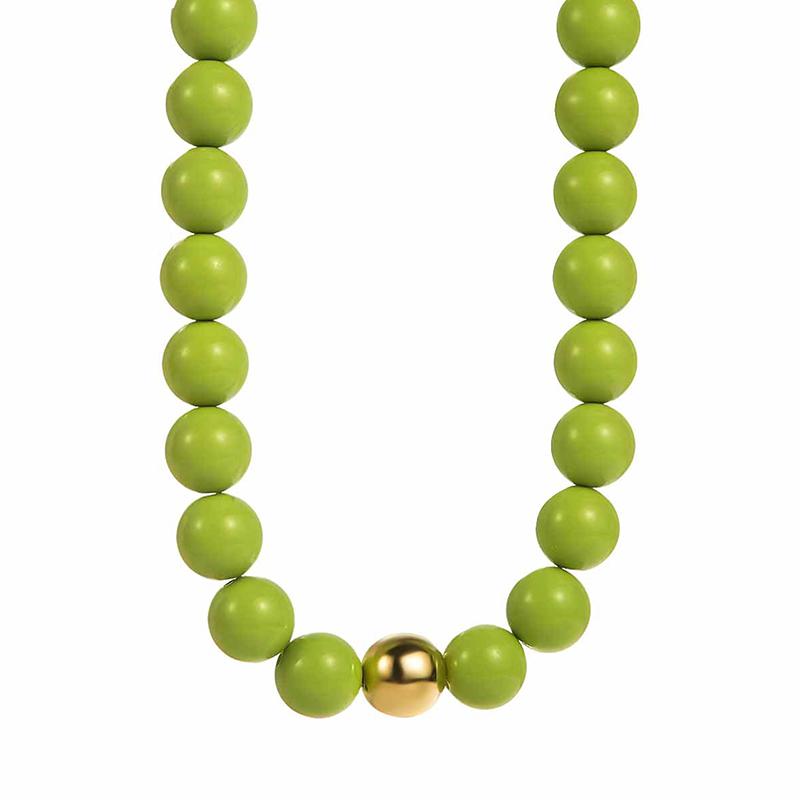 Solid Color Acrylic Bead Necklace Sweet Candy Colored Bead Fashion Cute Bohemian Handmade Colorful Collarbone Chain