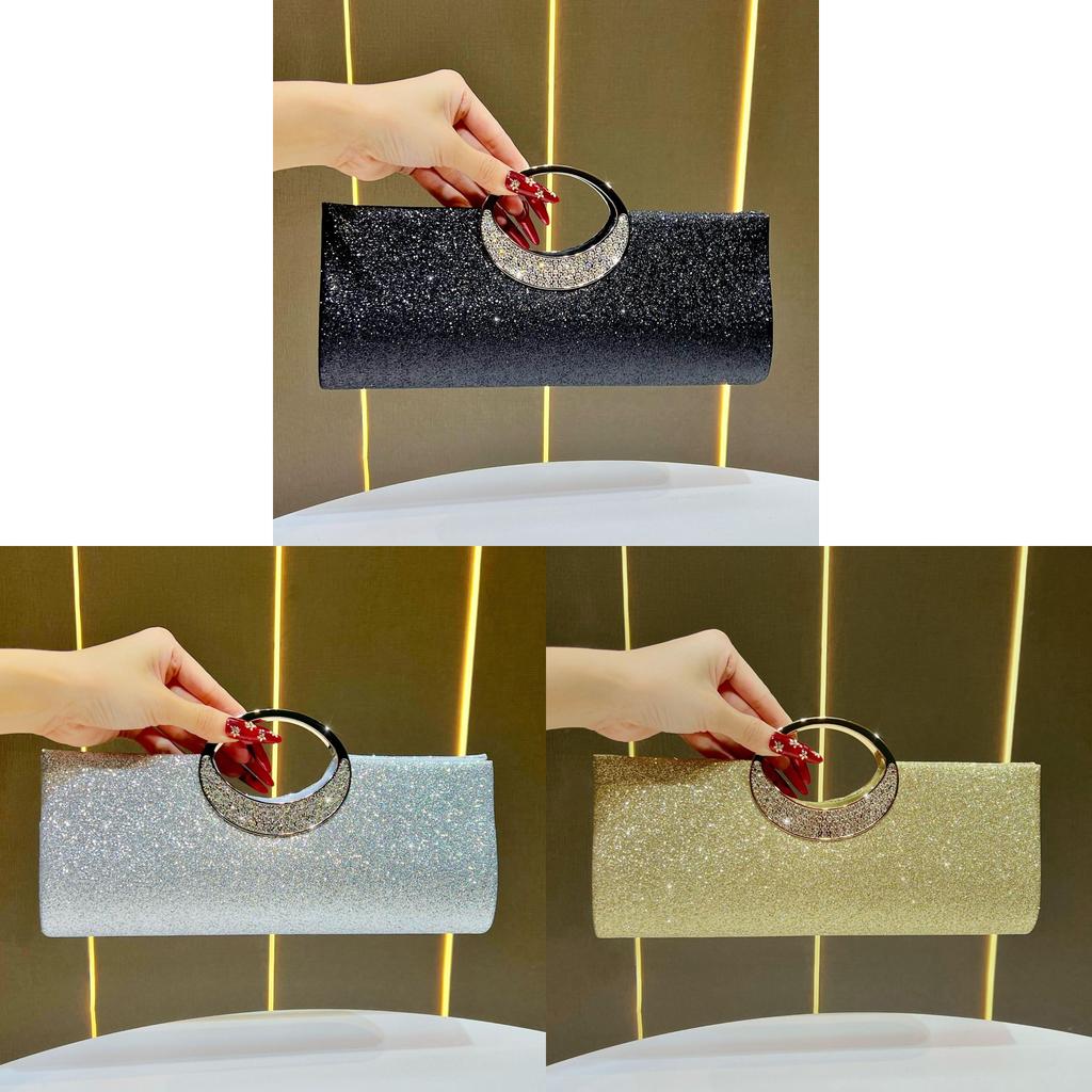 Pailletten-Clutch mit Magnetverschluss für Abendveranstaltungen und Party-Outfits