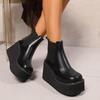Invierno Nuevo Mujer Conciso Alta Calidad Cálido Plataforma Botas Mujer Diseñador Moda Elegante Aumentando Botas Zapatos para Mujer