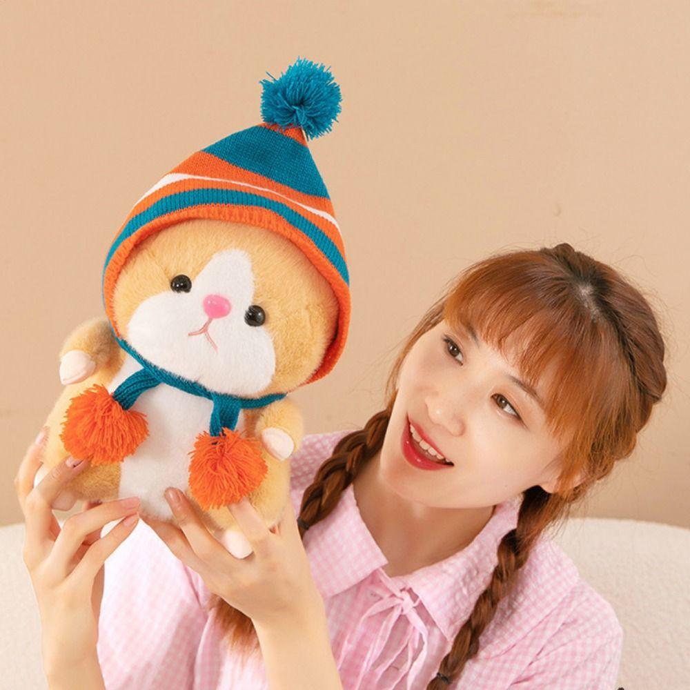 Soft Plush Hamster Doll Fluffy Hamster Stuffed Plushie Doll Hamster Plush Toy  Home Decor
