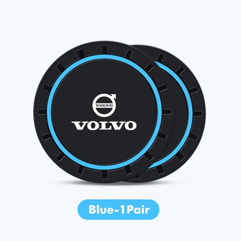 For Volvo 2pcs Silica Gel Car Coaster Water Cup Holder Anti Slip Pad Mat Xc60 Xc90 V40 V60 S60 V50 V90 S80 C40 XC40 V70 XC70 C30 CT9