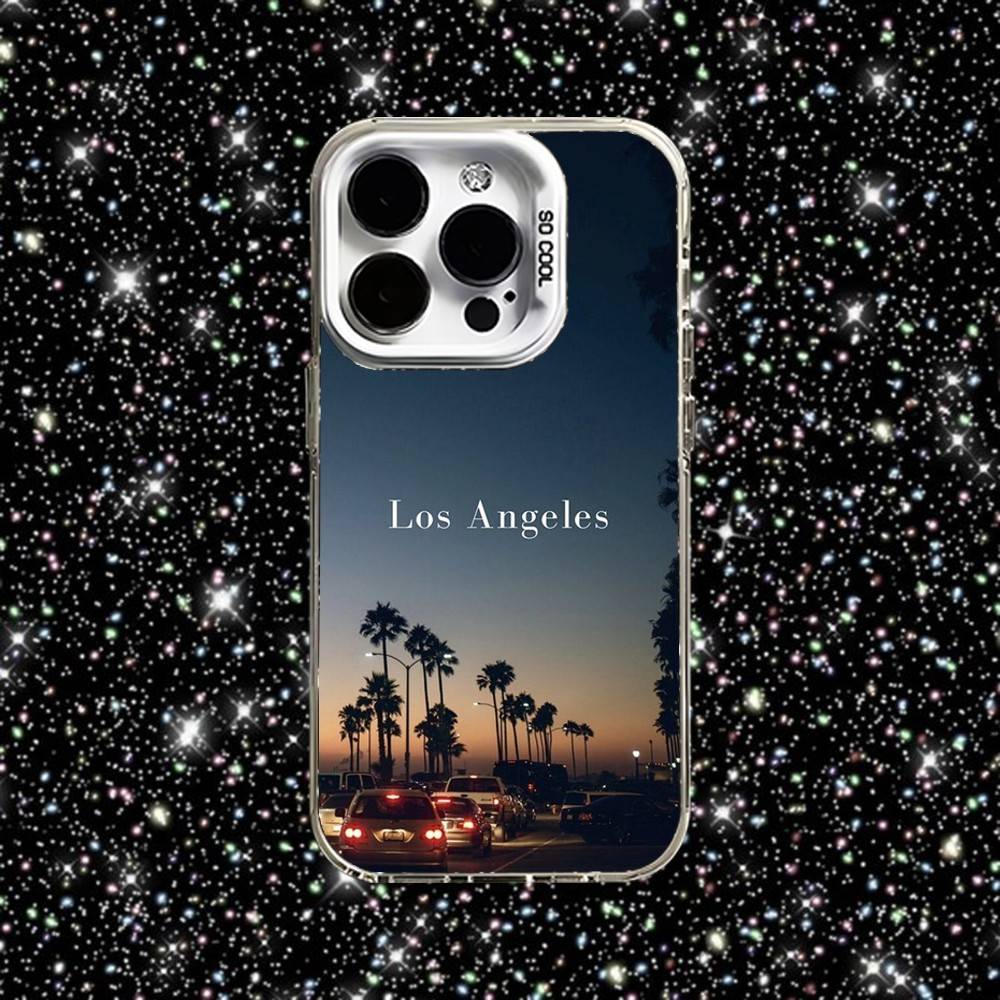 Travel Los Angeles California Phone Case For iPhone 16,15,14,13,12,11,Pro,XS,Max,Plus,Mini,SE White Candy Matte Shockproof Cover