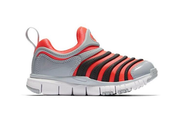 Nike Dynamo Free Low Top Kids Lifestyle Shoes Gray Red Children Aged 3 7 Years Old 343738-629
