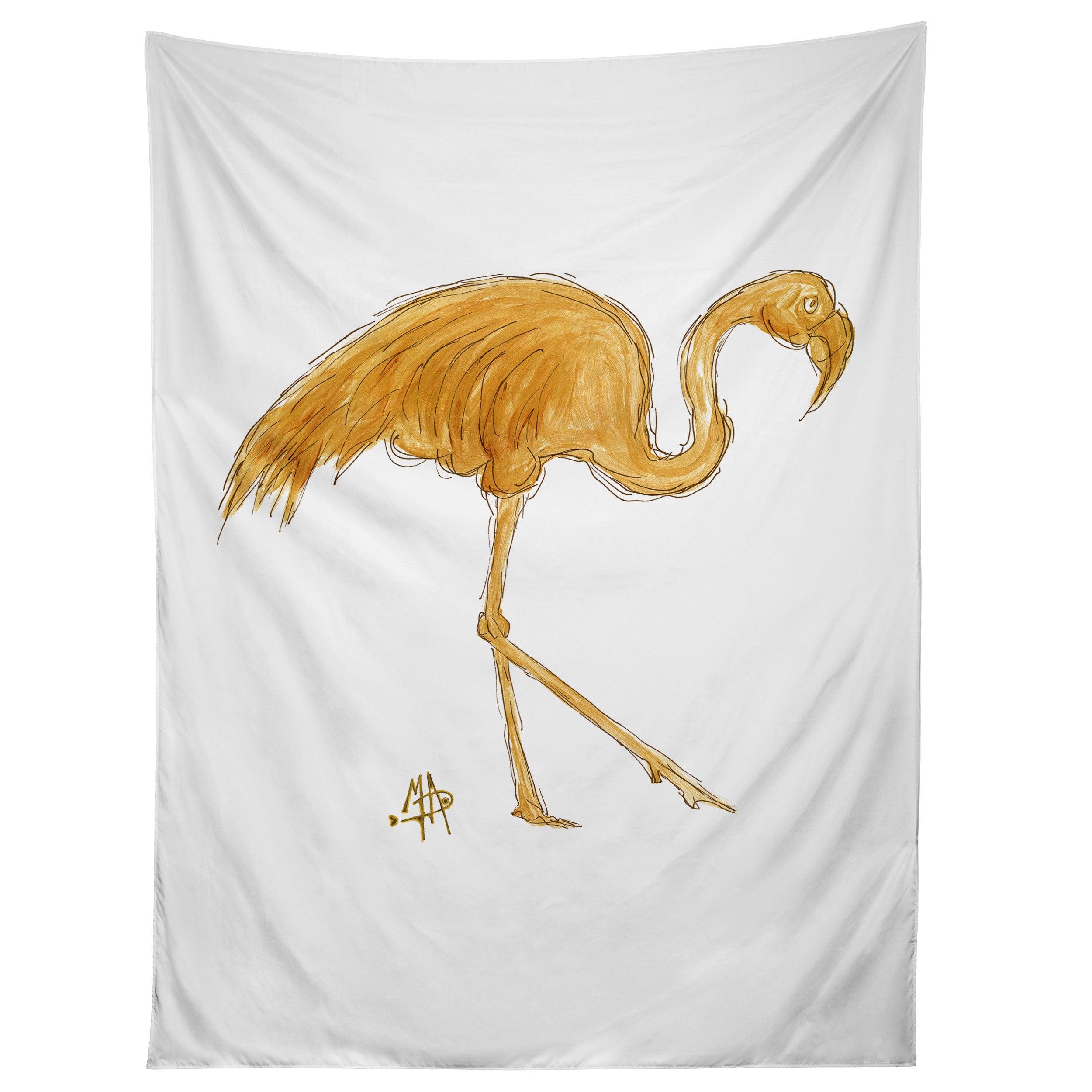 GOLD FLAMINGO tapestry 75x100