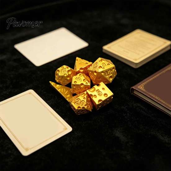 PLA Game Dice 7Pcs 3D Printed Cheese Set, D4/6/8/10/12/20 Multi-side Gaming Dice, Role Playing Polyhedral for Family Night Party Board Collection Set