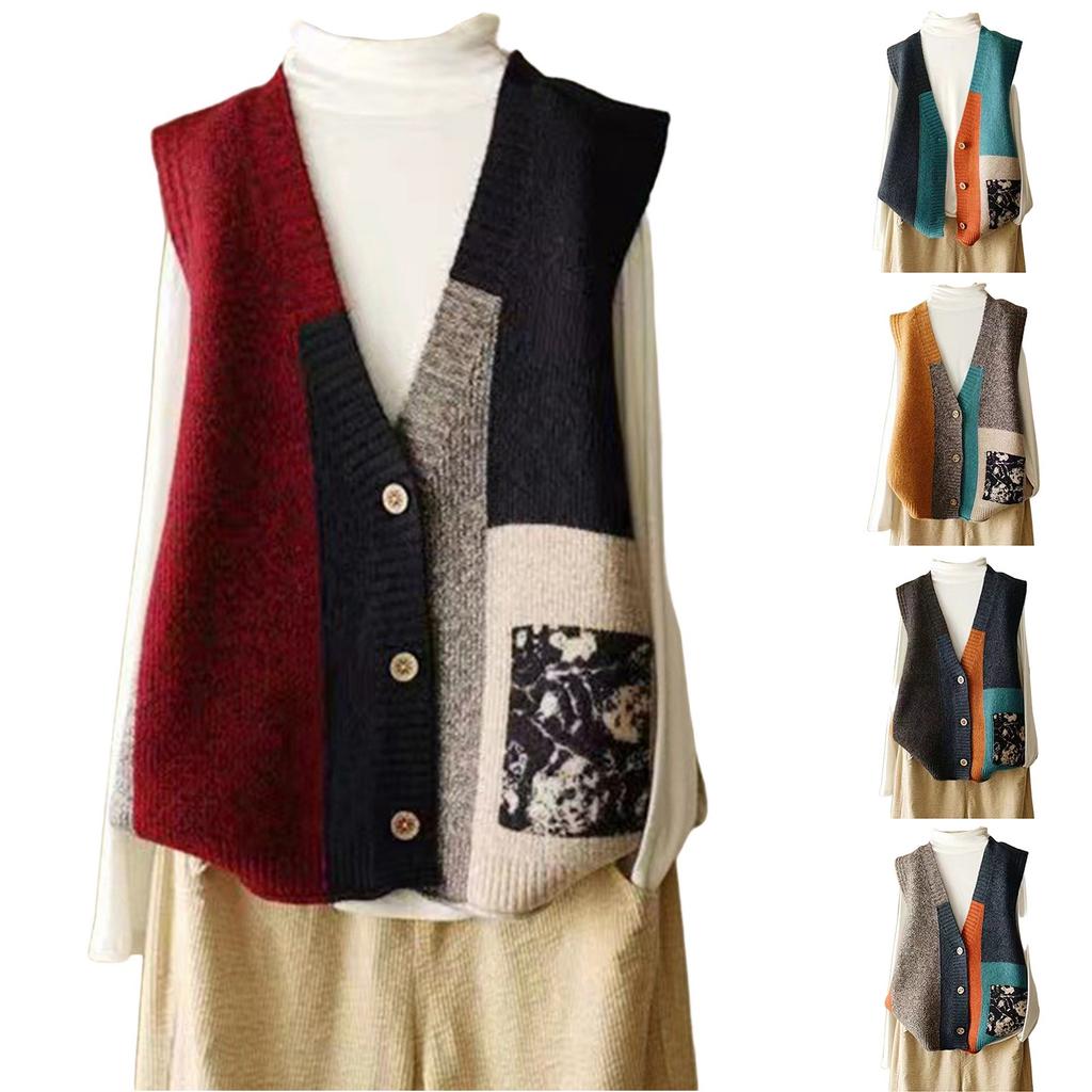 Women's Sweater, Vest, Knitted Vest, Loose Shoulder, Vest