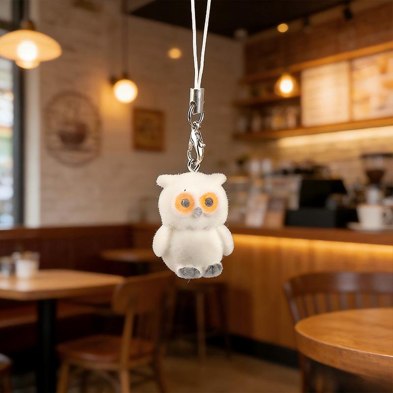 Cute Flocked 3D Resin Bear Keychain Sweet Creative Student Phone Chain Pendant Bag Accessory Phone Strap Gift