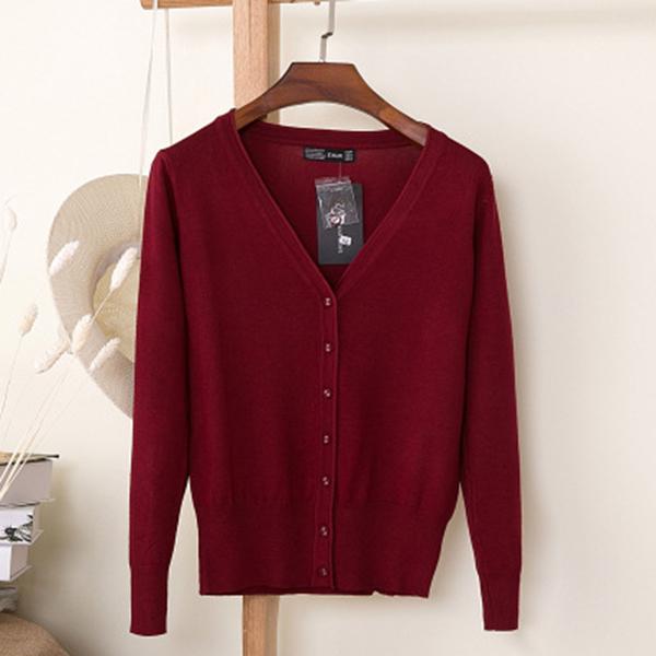 Women Spring and Autumn Casual Long Sleeve Cardigan Knitwear