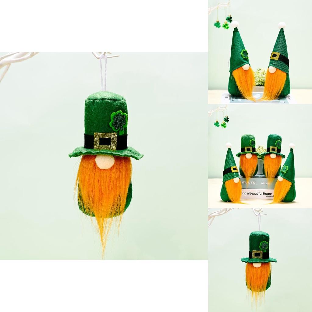 St. Patrick's Day Gnomes Plüschtier Kleeblatt Gesichtsloser Gonk Anhänger Dekoration Geschenke