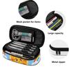 Pen Case Multi Compartment Strong Polyester Fabric Zipper Closure with Mesh Pocket Removable Divider and Pen Slots for Boys Girls
