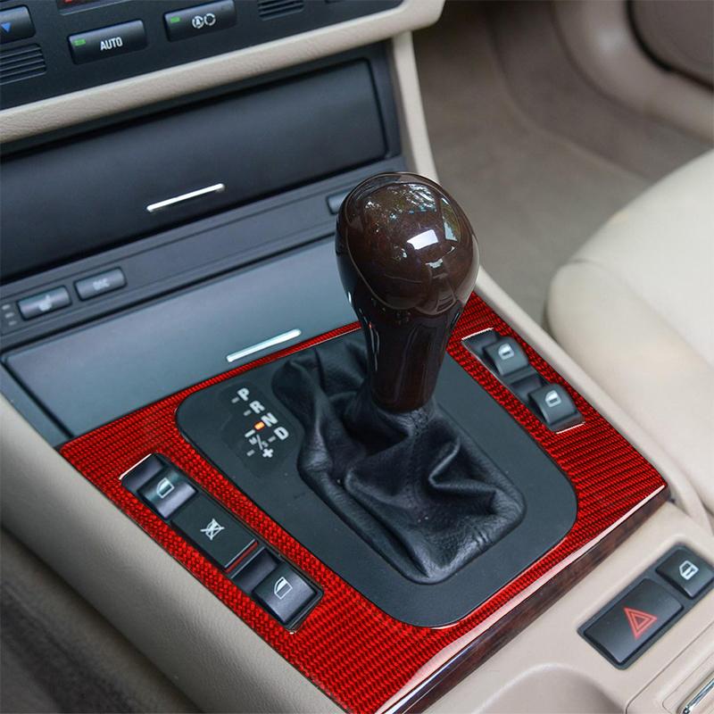 For BMW 3Series E46 1998-2005 Real Carbon Fiber Gear Shift Panel Covers Trim Decals Car Interior Mouldings Car Interior