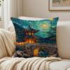Culture Style Buddhist Temple Cushion Cover Pillowcase Antidustmite Living Room Sofa Decor Cushion Room