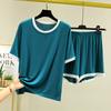 Men's Summer Suit Short + Sleeved T Shirt Two Piece Set Thin Loose Casual Shorts Home Modal Wear