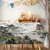 Landscape Painting Rectangle Table Cloth for Table Decor Kitchen Dining Waterproof Reusable Tablecloth for Table Indoor Outdoor