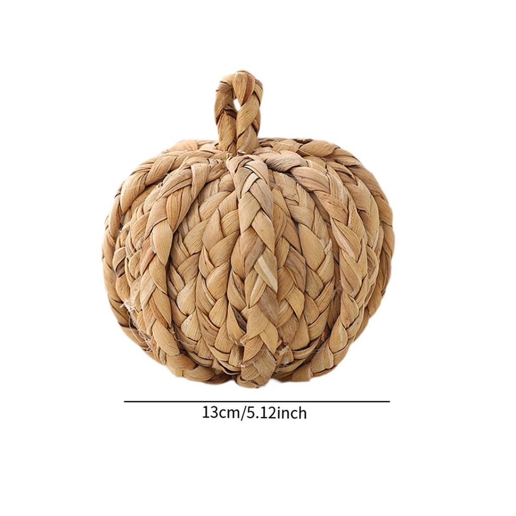Woven Pumpkin Decor, Harvest Decor, Straw Material Dinner Table Decor for Indoor