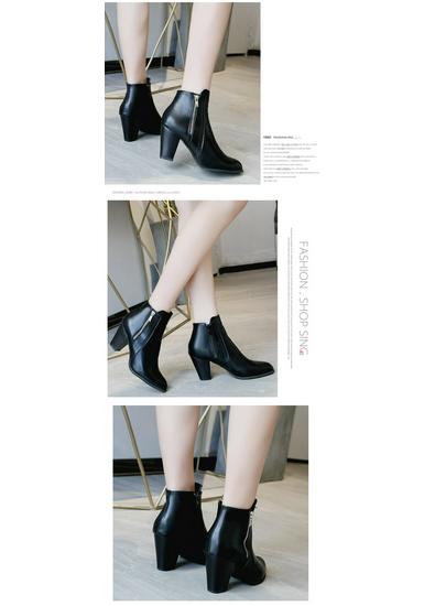 European Retro Chunky Heel Side Zipper Women's Ankle Boots, Autumn/Winter 2020 Collection