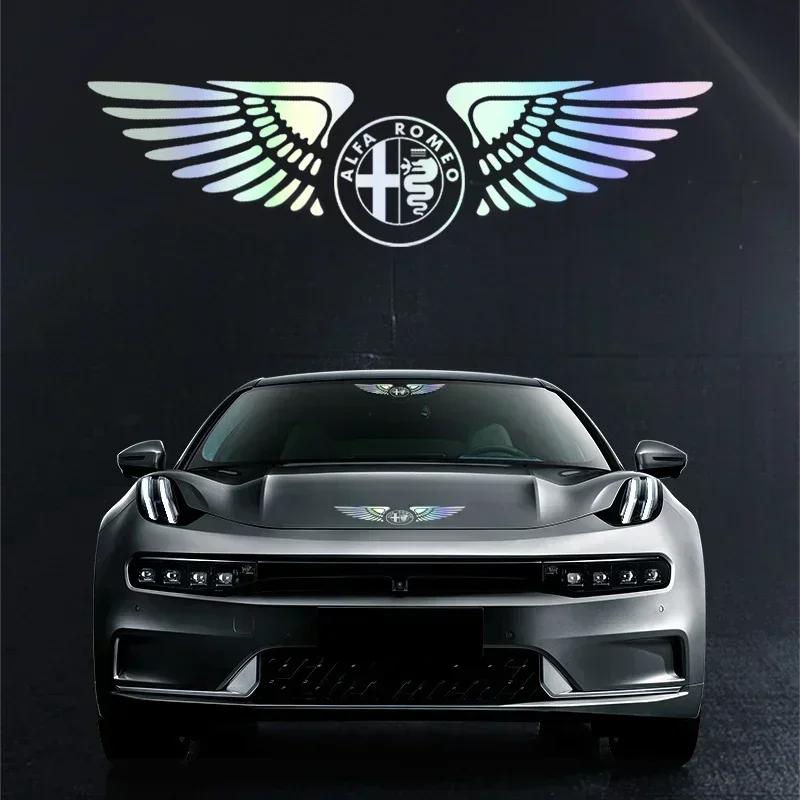 Colorful Reflective Laser Car Refit Personalized Wing Sticker For Alfa Romeo Giulia Stelvio Junior Tonale 33 Stradale 4C Giu